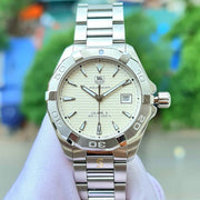  Shop Authentic Tag Heuer Aquaracer Automatic White Dial Silver Steel Strap Watch for Men - WAY2111.BA0928 - Luxxuri