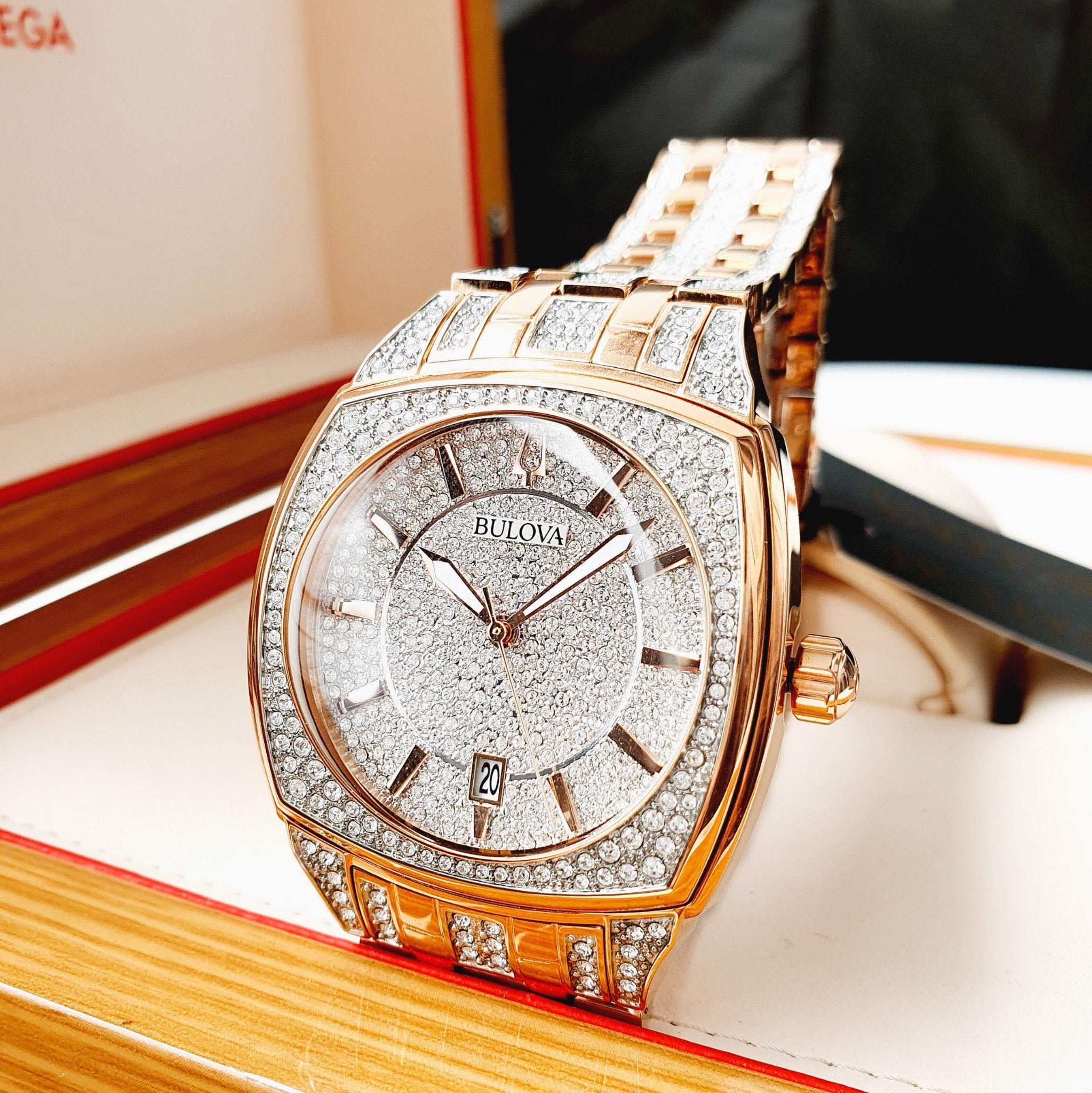  Shop Authentic Bulova Phantom Crystal Silver Dial Two Tone Steel Strap Watch for Men - 98B324 - Luxxuri
