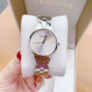  Shop Authentic Calvin Klein Snake Silver Dial Silver Steel Strap Watch For Women - K6E23146 - Luxxuri