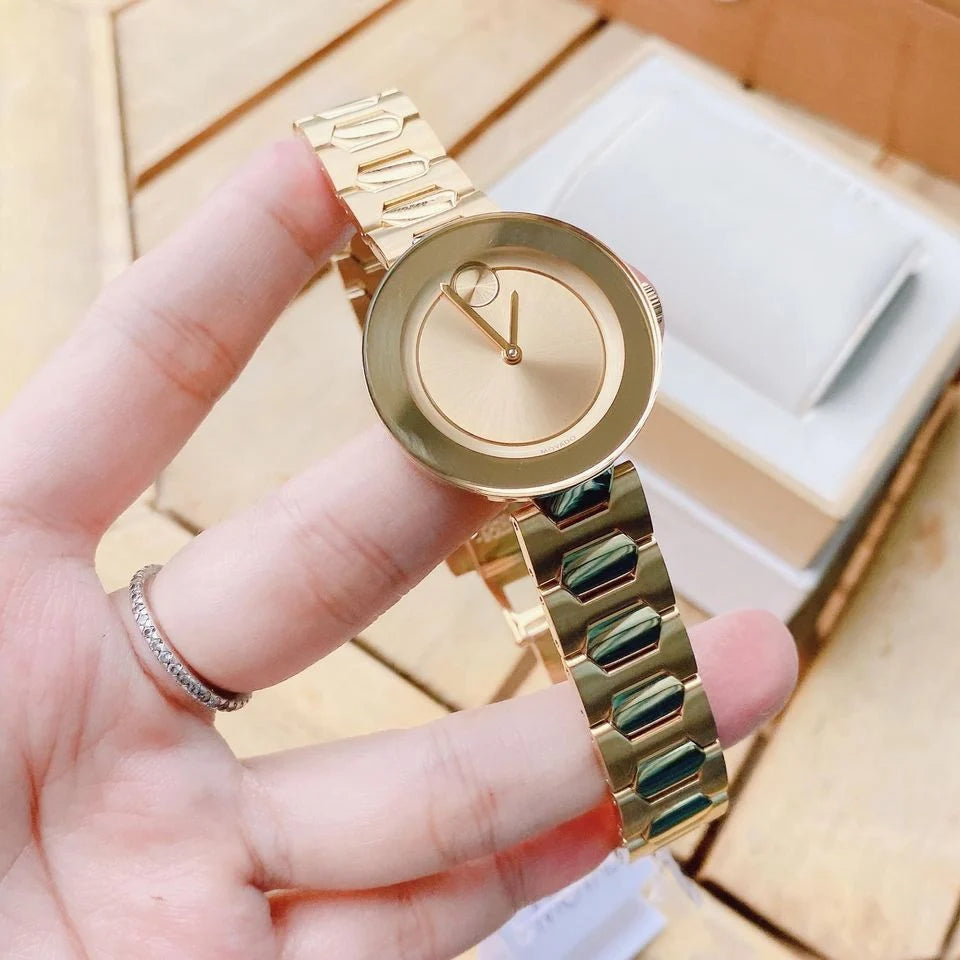  Shop Authentic Movado Bold Gold Dial Gold Steel Strap Watch For Women - 3600382 - Luxxuri