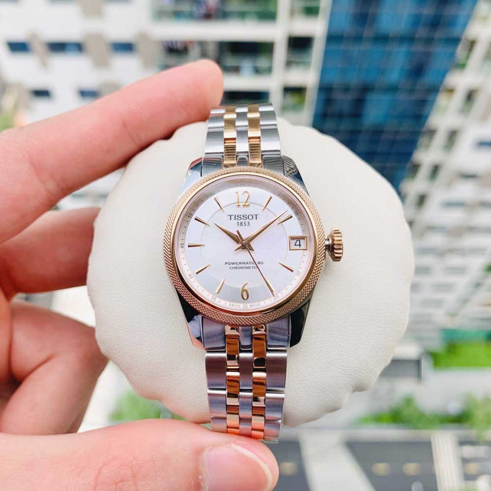  Shop Authentic Tissot Ballade Powermatic 80 Cosc Mother of Pearl Dial Two Tone Steel Strap Watch For Women - T108.208.22.117.01 - Luxxuri