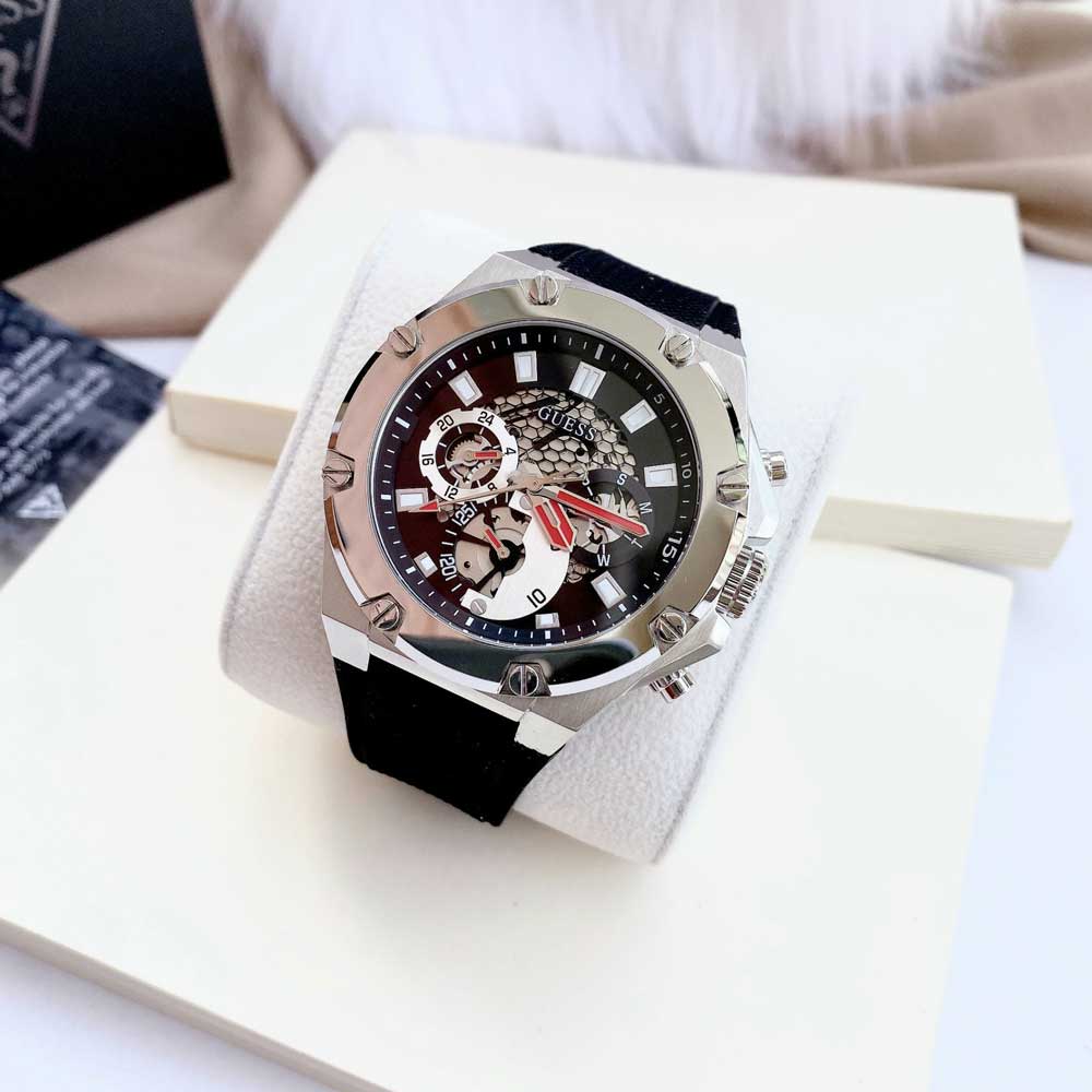  Shop Authentic Guess Third Grear Multi Function Black Dial Black Rubber Strap Watch for Men- GW0334G1 - Luxxuri