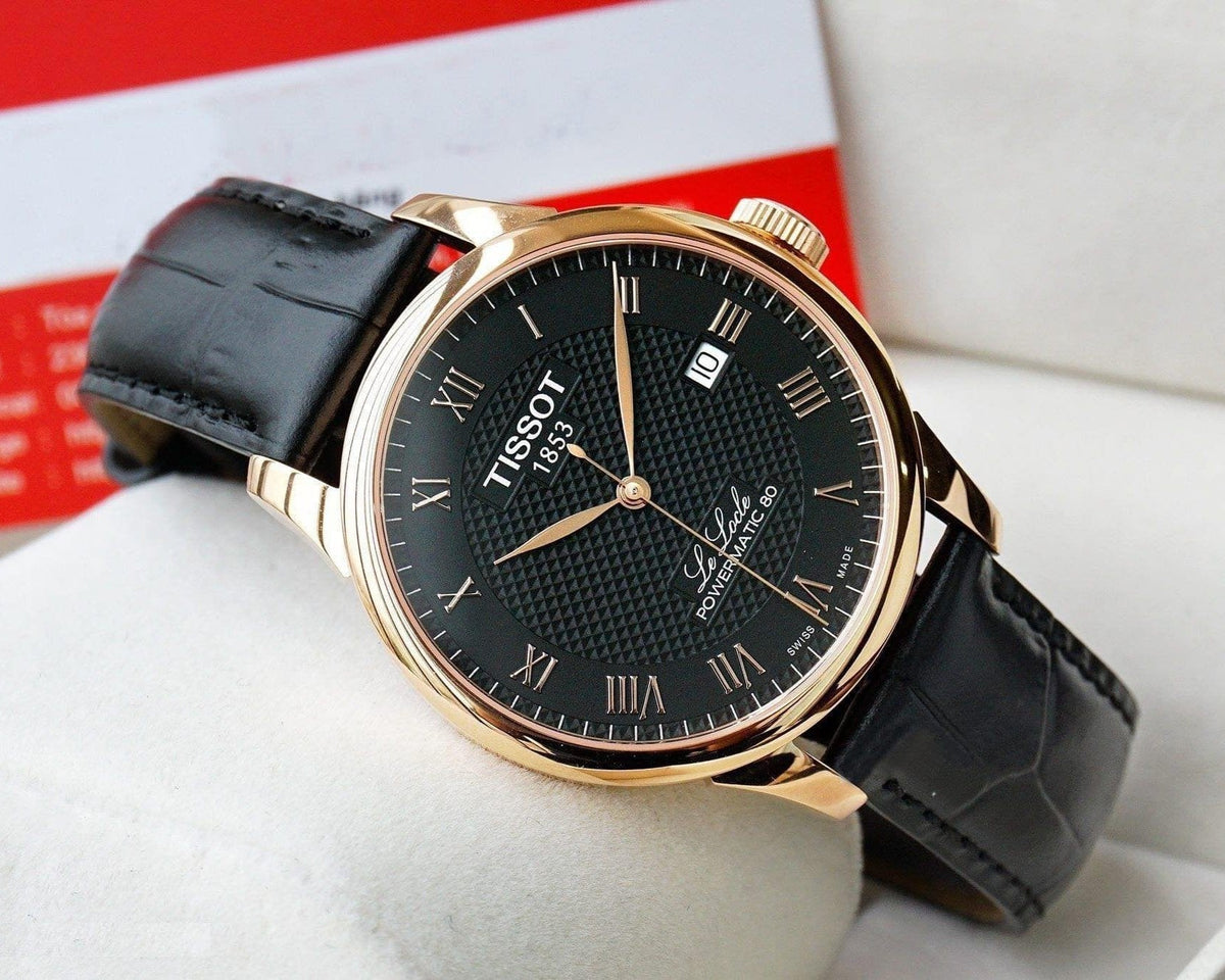  Shop Authentic Tissot Le Locle Powermatic 80 Black Dial Black Leather Strap Watch For Men - T006.407.36.053.00 - Luxxuri