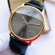 Shop Authentic Calvin Klein Posh Black Dial Black Leather Strap Watch for Men - K8Q316C3 - Luxxuri