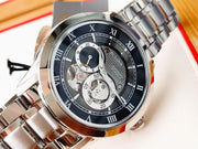  Shop Authentic Bulova BVA Dual Aperture Black Dial Silver Steel Strap Watch for Men - 96A119 - Luxxuri