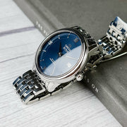  Shop Authentic Omega De Ville Prestige Co-Axial Orbis Blue Dial Silver Steel Strap Watch for Men - 424.10.40.20.03.001 - Luxxuri