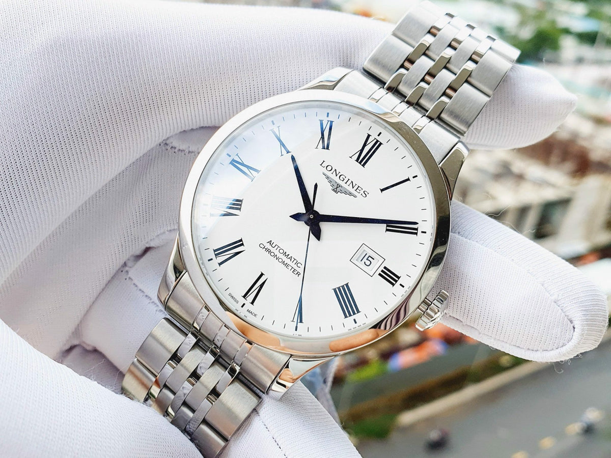  Shop Authentic Longines Record Automatic Stainless Steel 40mm Watch for Men - L2.821.4.11.6 - Luxxuri