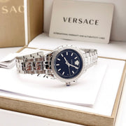  Shop Authentic Versace Hellenyium Black Dial Silver Steel Strap Watch for Women - V12020015 - Luxxuri