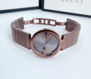  Shop Authentic Gucci Interlocking G Quartz Brown Dial Brown Steel Strap Watch for Women -  YA133317 - Luxxuri