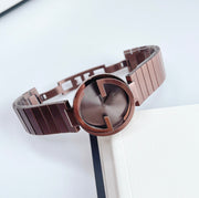  Shop Authentic Gucci Interlocking G Quartz Brown Dial Brown Steel Strap Watch for Women -  YA133317 - Luxxuri