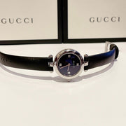  Shop Authentic Gucci Diamantissima Quartz Diamonds Black Dial Black Leather Strap Watch for Women - YA141506 - Luxxuri