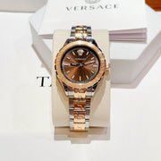  Shop Authentic Versace Hellenyium Brown Dial Two Tone Steel Strap Watch for Women - V12040015 - Luxxuri