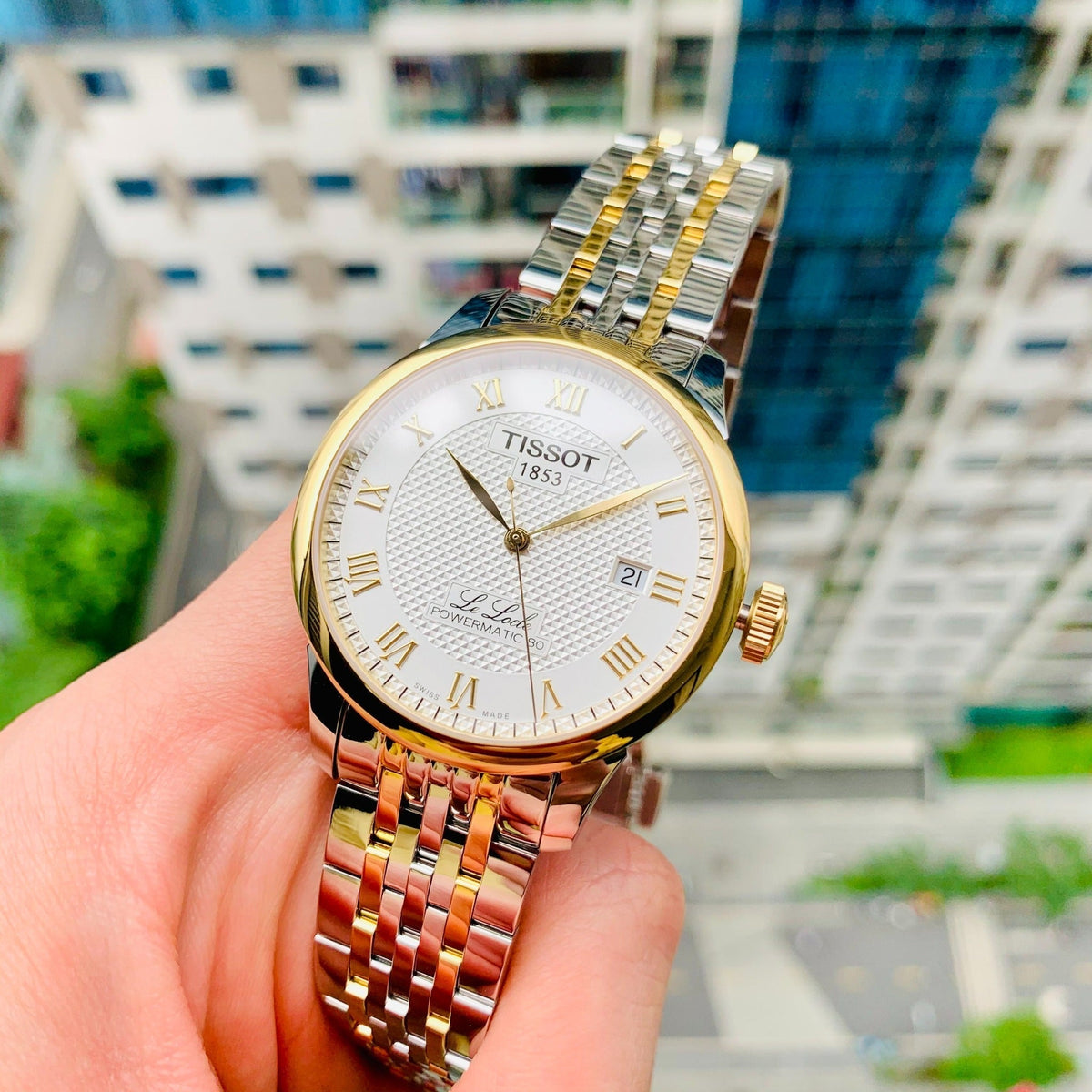  Shop Authentic Tissot T Classic Le Locle Powermatic 80 Silver Dial Two Tone Steel Strap Watch For Men - T0064072203301 - Luxxuri