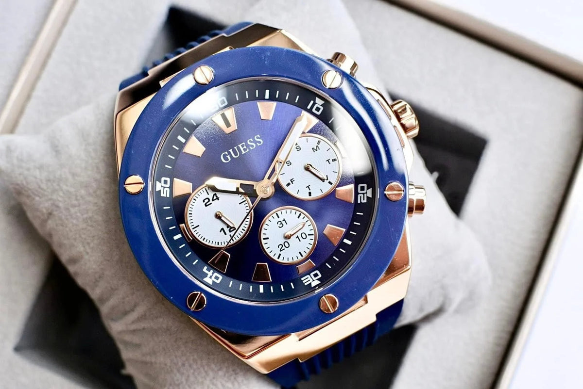  Shop Authentic Guess Poseidon Blue Dial Blue Rubber Strap Watch for Men - GW0057G2 - Luxxuri