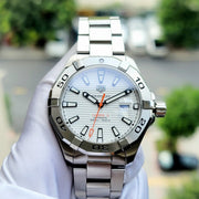  Shop Authentic Tag Heuer Aquaracer Calibre 5 Automatic White Dial Silver Steel Strap Watch for Men - WAY2013.BA0927 - Luxxuri