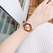  Shop Authentic Movado Bold Rose Gold Dial Brown Leather Strap Watch For Women - 3600438 - Luxxuri
