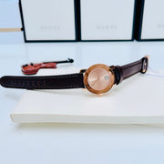  Shop Authentic Movado Bold Rose Gold Dial Brown Leather Strap Watch For Women - 3600438 - Luxxuri