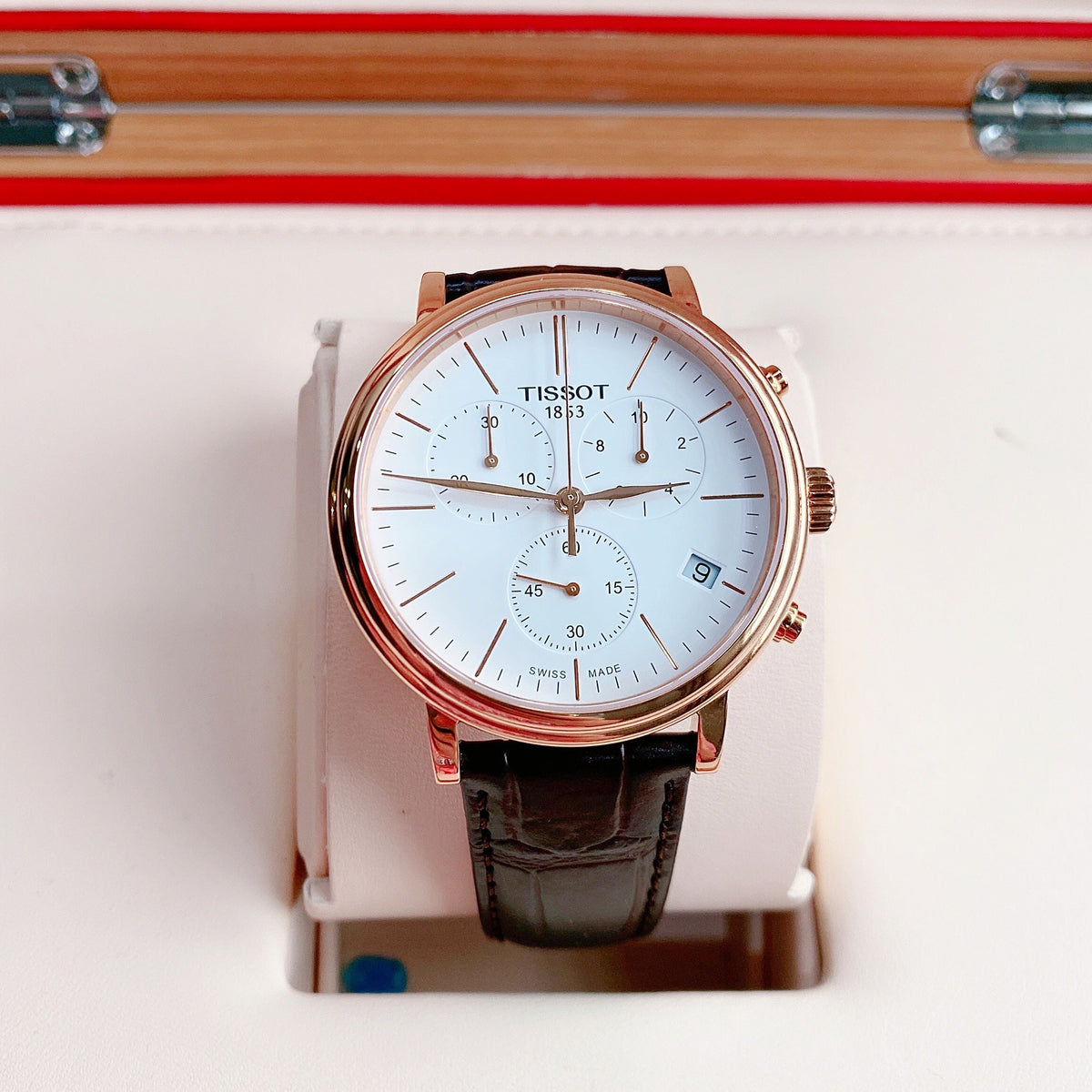  Shop Authentic Tissot Carson Premium Chronograph White Dial Brown Leather Strap Watch For Men - T122.417.36.011.00 - Luxxuri