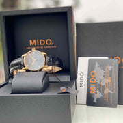  Shop Authentic Mido Baroncelli III Automatic Grey Dial Black Leather Strap Watch For Men - M8600.3.13.4 - Luxxuri