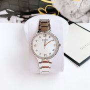  Shop Authentic Bulova Crystal Collection Mother of Pearl Dial Silver Steel Strap Watch for Women - 96L263 - Luxxuri