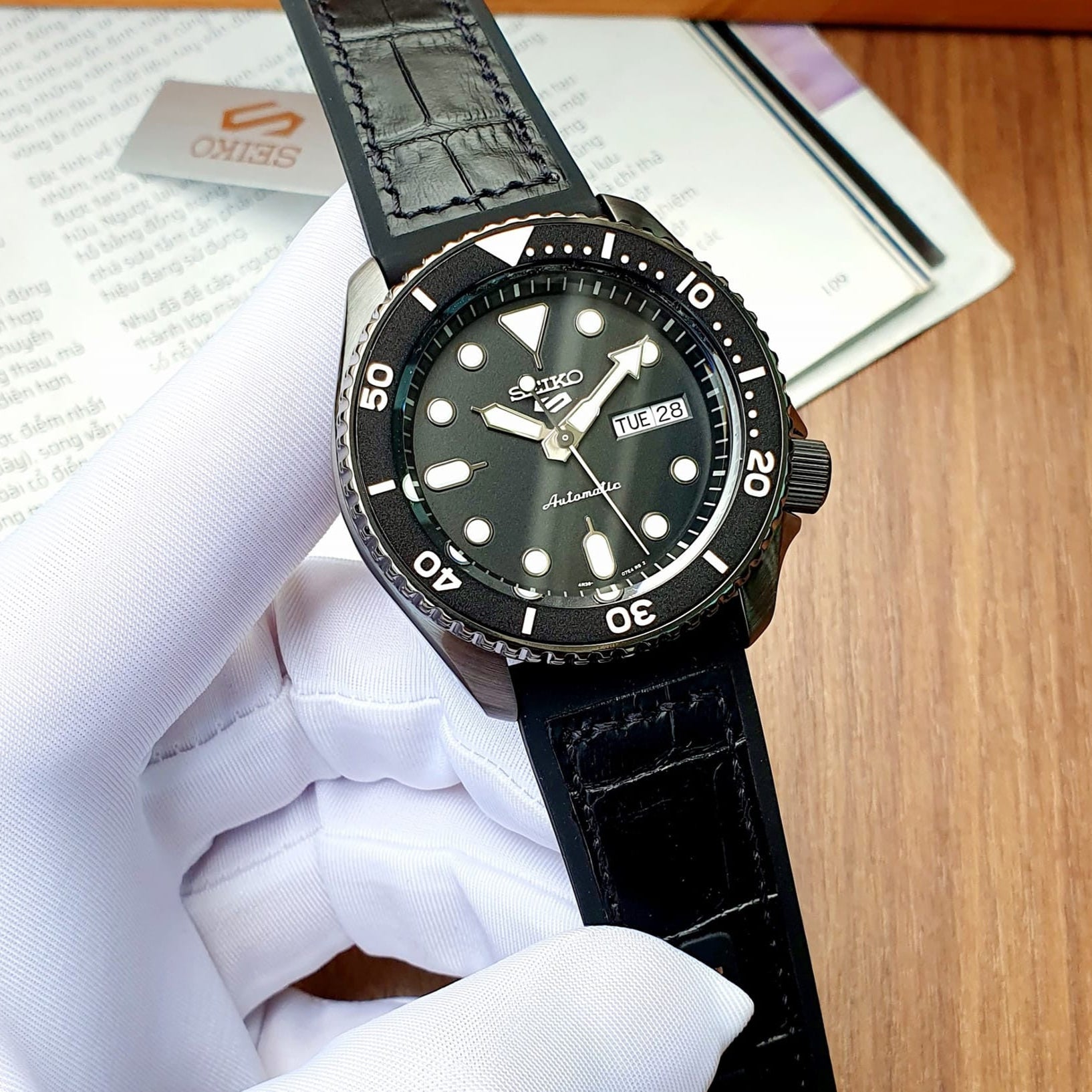  Shop Authentic Seiko 5 Sport Automatic Black Dial Black Silicone Strap Watch For Men - SRPD65K3 - Luxxuri