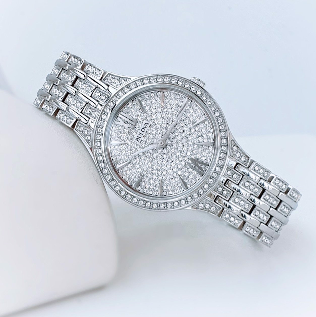  Shop Authentic Bulova Crystal Collection Silver Dial Silver Steel Strap Watch for Women - 96L243 - Luxxuri