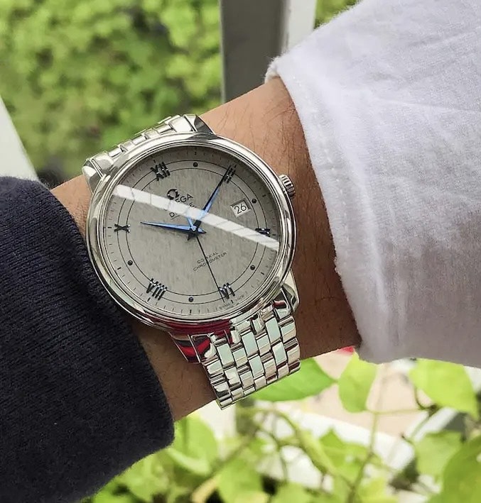  Shop Authentic Omega De Ville Prestige Co-Axial Grey Dial Silver Steel Strap Watch for Men - 424.10.40.20.06.002 - Luxxuri