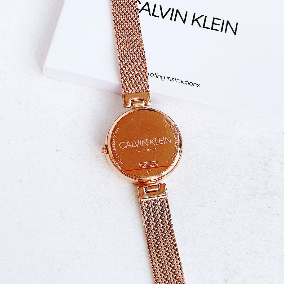  Shop Authentic Calvin Klein Authentic Silver Dial Rose Gold Mesh Bracelet Watch for Women - K8G23626 - Luxxuri