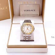  Shop Authentic Versace Chain Reaction Quartz White Dial Two Tone Steel Strap Watch for Men - VEDY00519 - Luxxuri