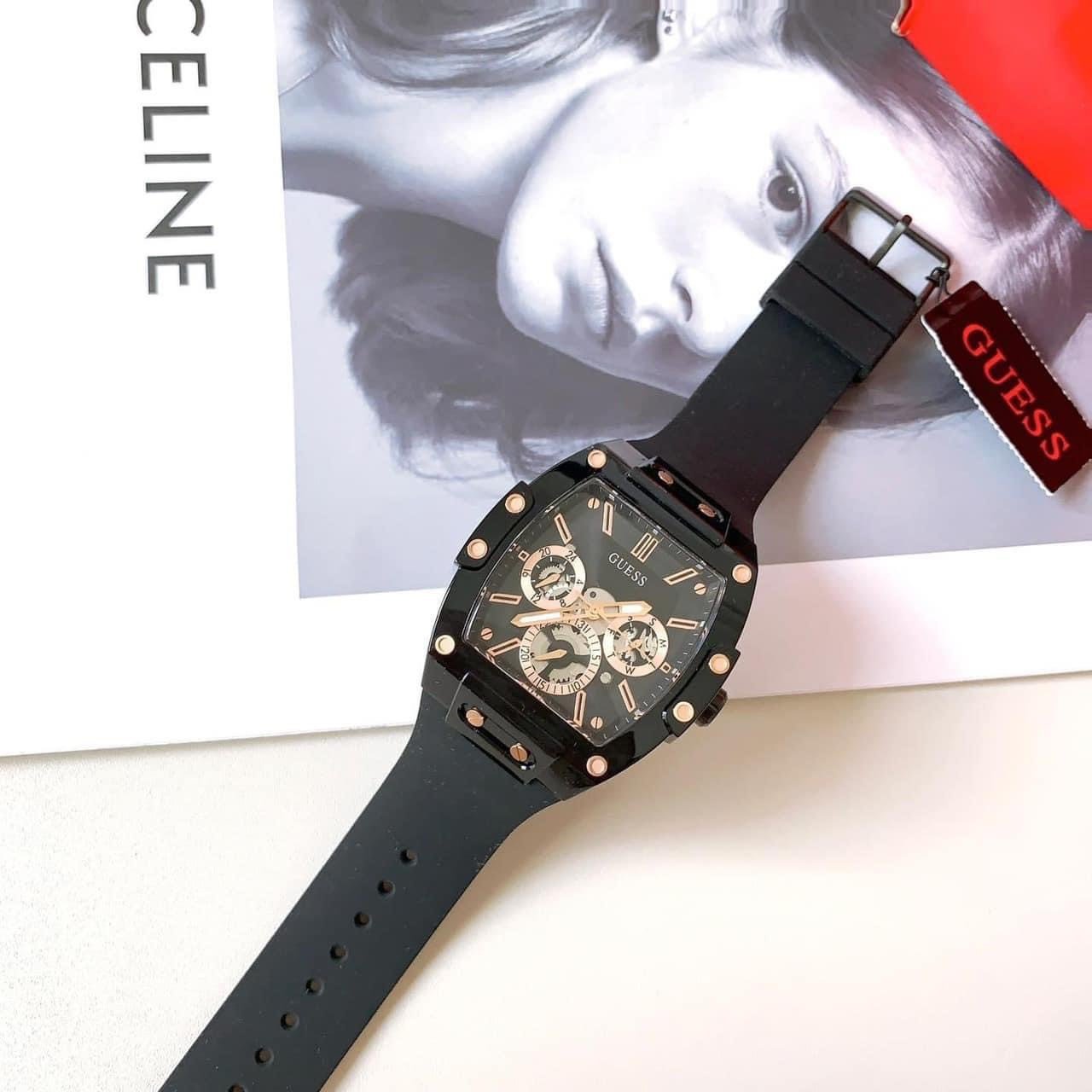  Shop Authentic Guess Phoenix Multifunction Black Dial Black Silicone Strap Watch For Men - GW0203G8 - Luxxuri