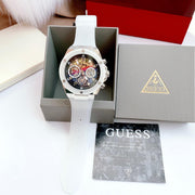  Shop Authentic Guess Poseidon Chronograph Rainbow Dial White Silicone Strap Watch For Men - GW0425G4 - Luxxuri