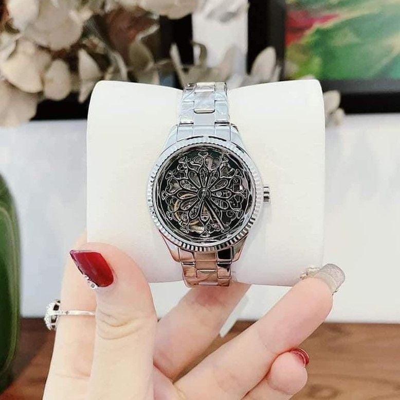  Shop Authentic Fossil Rye Automatic Skeleton Silver Dial Silver Steel Strap Watch for Women - BQ3753 - Luxxuri