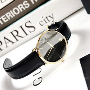  Shop Authentic Movado Ultra Slim Black Dial Black Leather Strap Watch For Men - 0607087 - Luxxuri