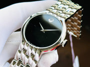  Shop Authentic Movado Classic Quartz Black Dial Silver Steel Strap Watch for Men - 0606337 - Luxxuri