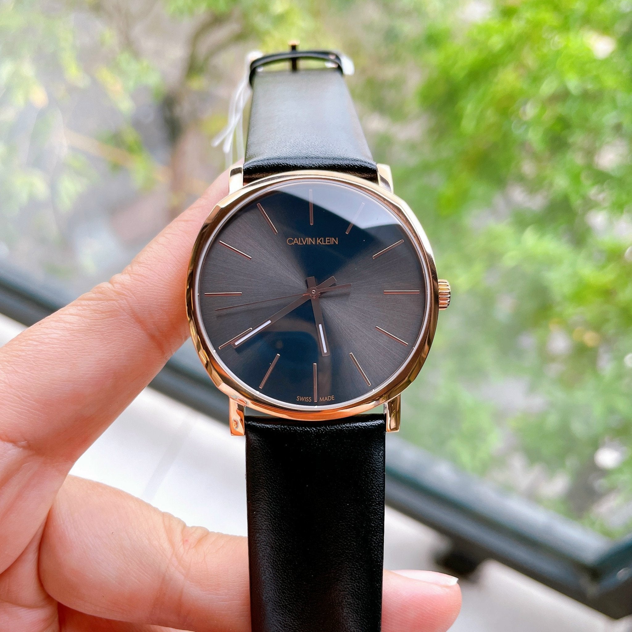  Shop Authentic Calvin Klein Posh Black Dial Black Leather Strap Watch for Men - K8Q316C3 - Luxxuri