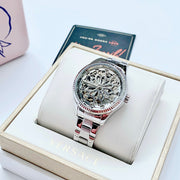  Shop Authentic Fossil Rye Automatic Skeleton Silver Dial Silver Steel Strap Watch for Women - BQ3753 - Luxxuri