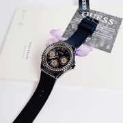  Shop Authentic Guess Starlight Black Dial Black Rubber Strap Watch for Women - W0846L1 - Luxxuri