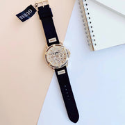  Shop Authentic Guess King Quartz Crystals Gold Dial Black Silicone Strap Watch For Men - GW0537G2 - Luxxuri