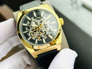  Shop Authentic Fossil Everett Automatic Skeleton Black Dial Black Leather Strap Watch for Men - ME3208 - Luxxuri