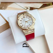  Shop Authentic Versace Greca Silver Dial Red Leather Strap Watch for Women - VEVH00420 - Luxxuri