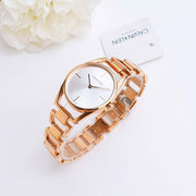  Shop Authentic Calvin Klein Dainty White Dial Rose Gold Steel Strap Watch for Women - K7L23646 - Luxxuri