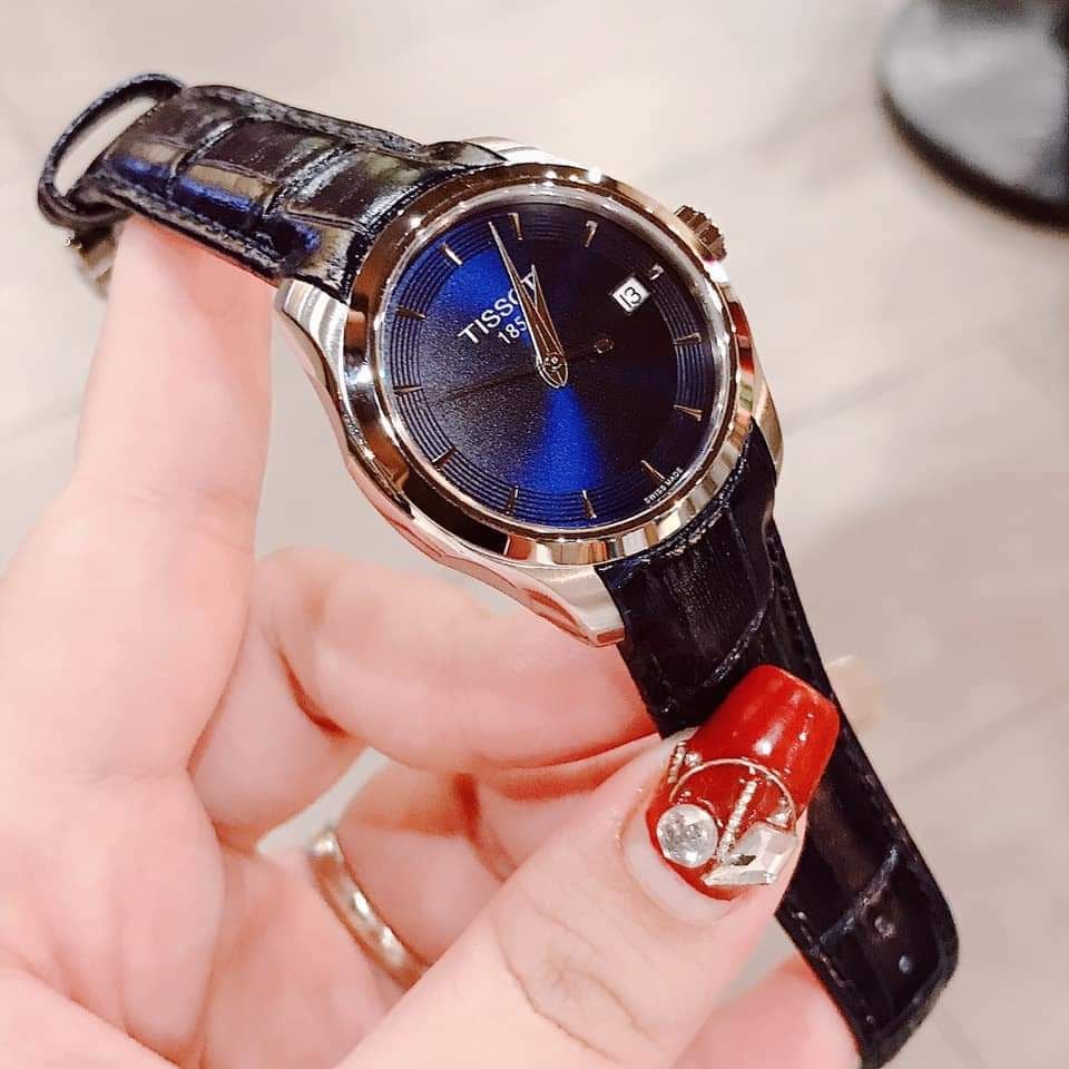  Shop Authentic Tissot Couturier Lady Blue Dial Blue Leather Strap Watch for Women - T035.210.16.041.00 - Luxxuri
