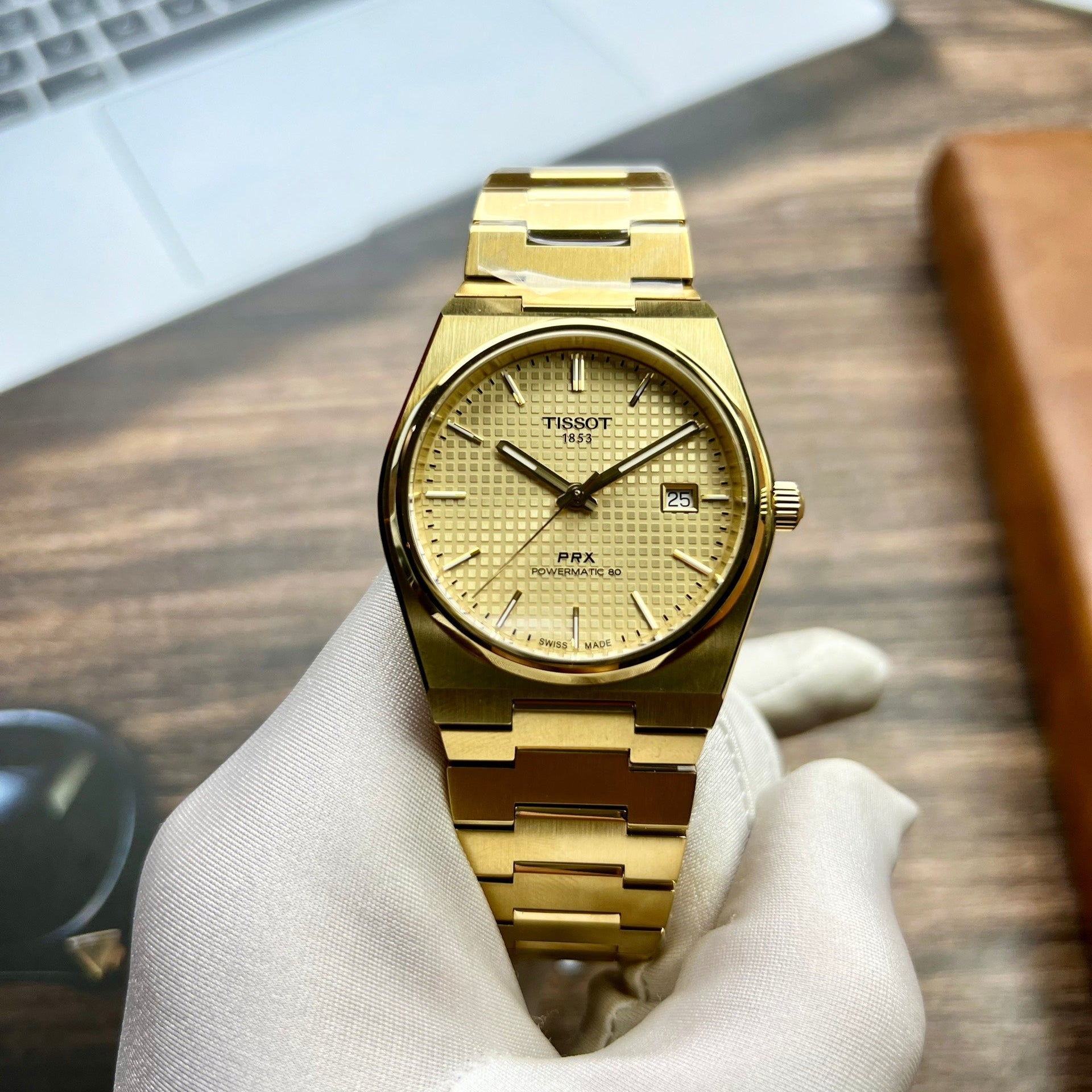  Shop Authentic Tissot PRX Powermatic 80 Gold Dial Gold Steel Strap Watch for Men - T137.407.33.021.00 - Luxxuri