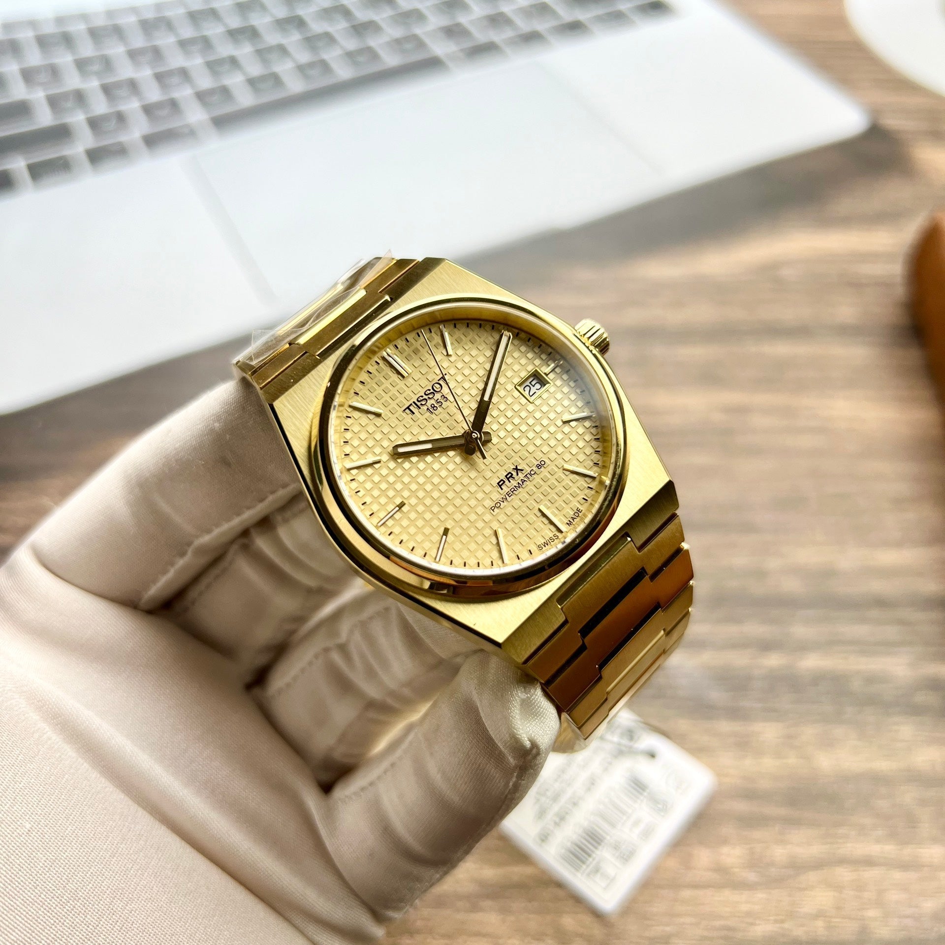  Shop Authentic Tissot PRX Powermatic 80 Gold Dial Gold Steel Strap Watch for Men - T137.407.33.021.00 - Luxxuri