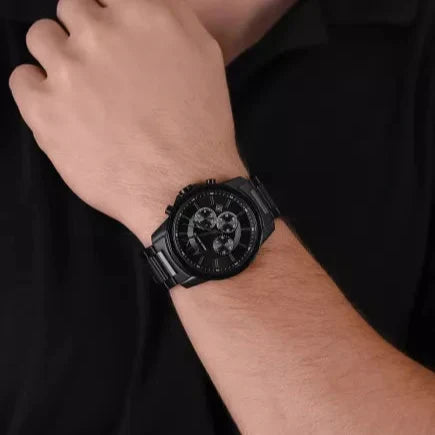  Shop Authentic Armani Exchange Banks Chronograph Black Dial Black Steel Strap Watch For Men - AX1722 - Luxxuri