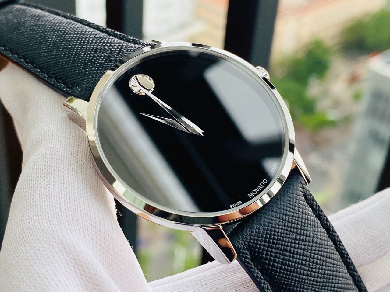  Shop Authentic Movado Museum Classic Black Dial Black Leather Strap Watch for Men - 0607194 - Luxxuri