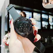  Shop Authentic Guess Zeus Multifunction Crystals Black Dial Black Silicone Strap Watch For Men - GW0208G5 - Luxxuri