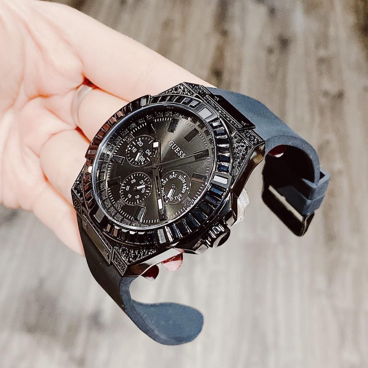  Shop Authentic Guess Zeus Multifunction Crystals Black Dial Black Silicone Strap Watch For Men - GW0208G5 - Luxxuri