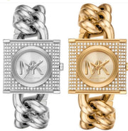  Shop Authentic Michael Kors Chain Lock Pave Gold Dial Gold Steel Strap Watch For Women - MK4711 - Luxxuri