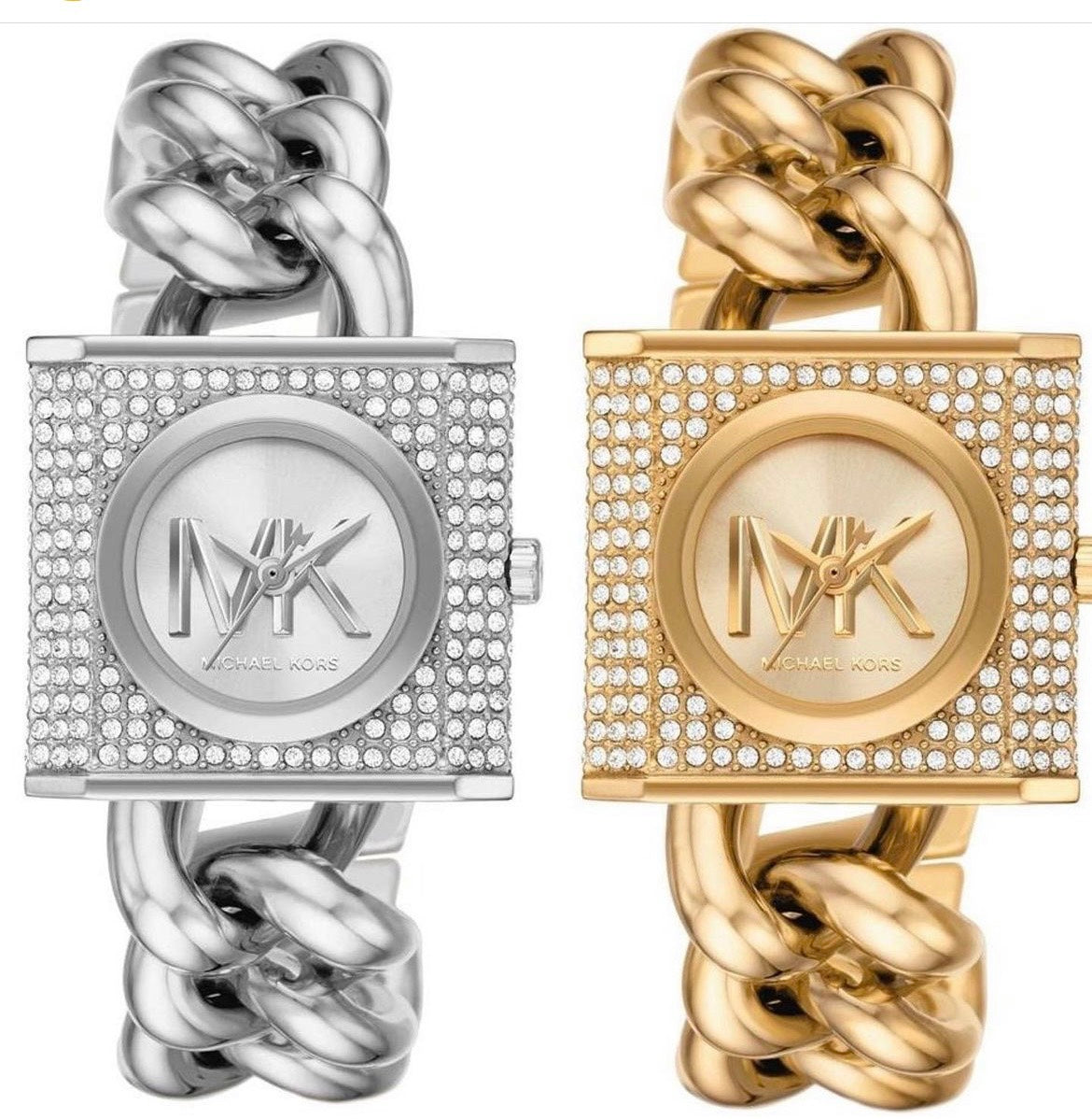  Shop Authentic Michael Kors Chain Lock Pave Silver Dial Silver Steel Strap Watch For Women - MK4718 - Luxxuri